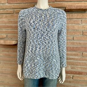 Talbot’s Petite Medium Blue Variegated Cotton Blend Sweater